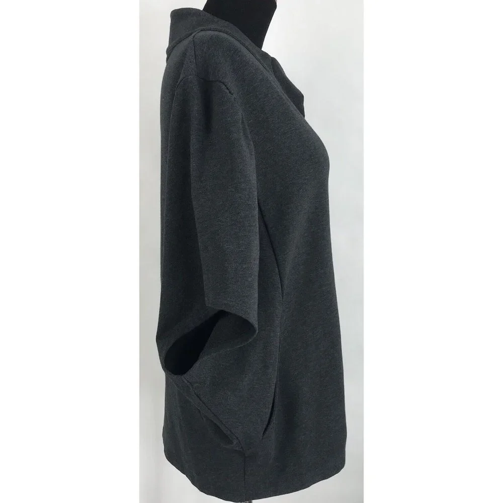Lilla P Cape Womens Large L Charcoal Gray Pockets‎ Jacket